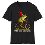 Off to Cause a Kerfuffle Frog Bike Classic Tee - Black