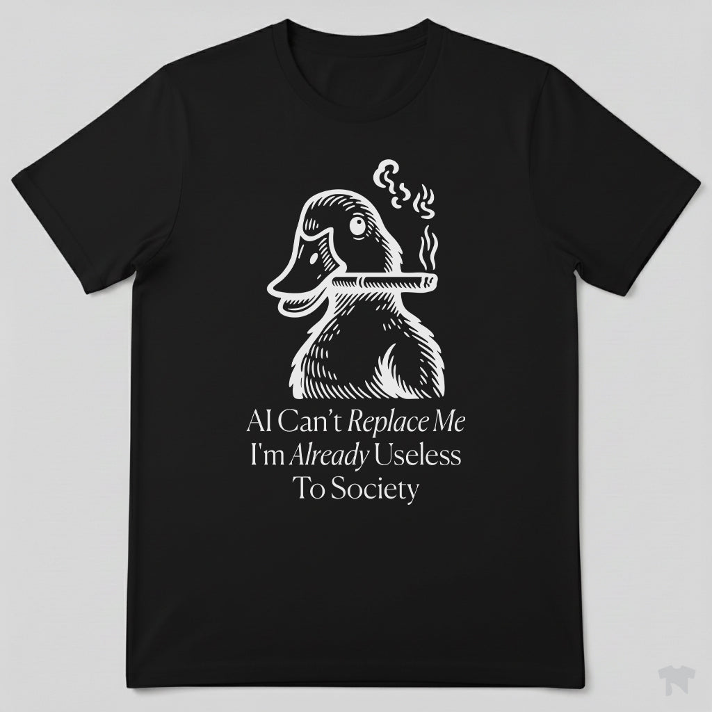 AI Can't Replace Me I'm Already Useless To Society Funny T-Shirt