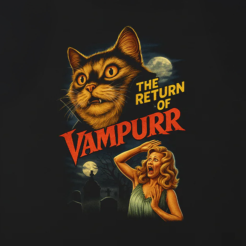 The Return Of Vampurr Funny Cat Vampire Horror Movie T-Shirt