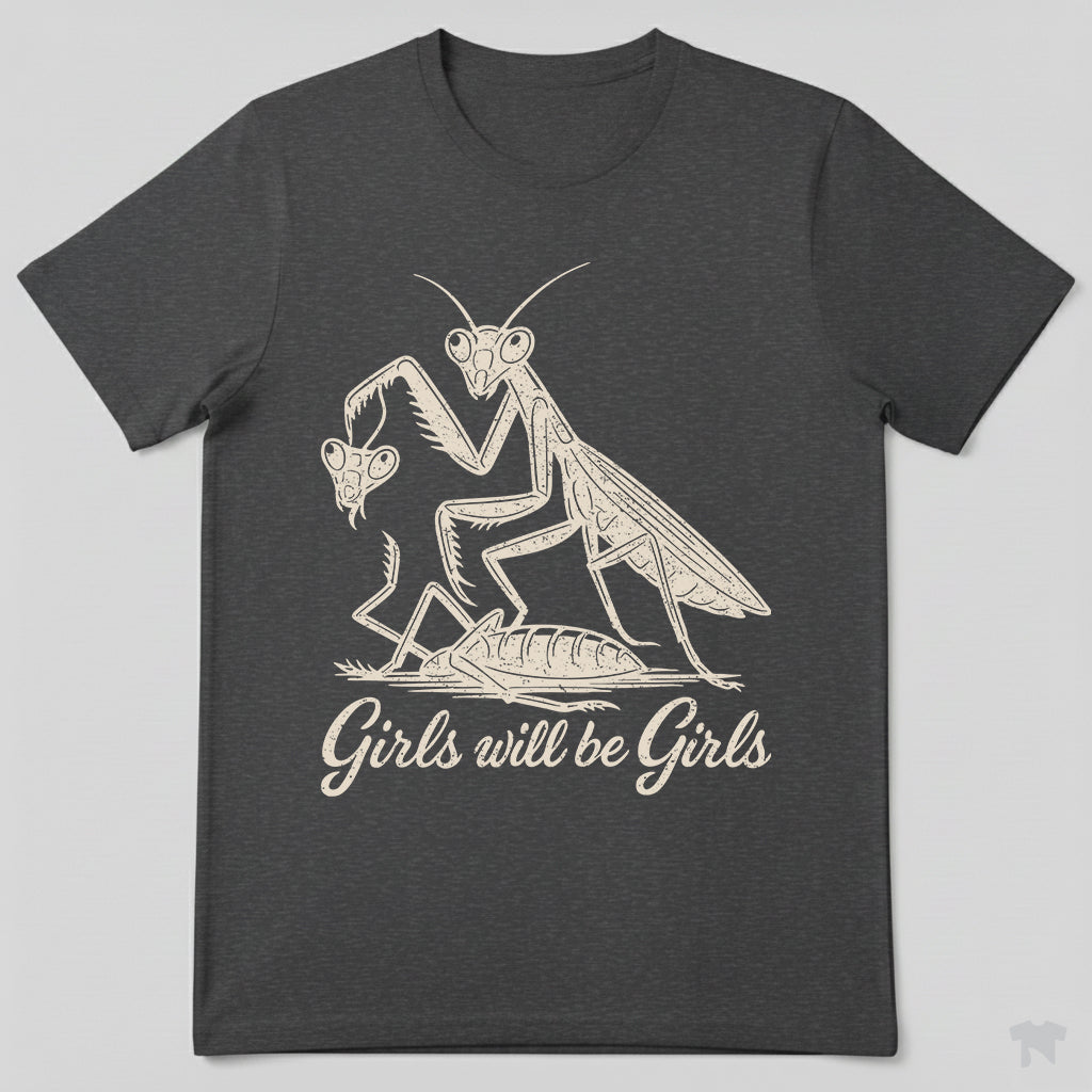 Girls Will Be Girls Praying Mantis Funny Nature T-Shirt