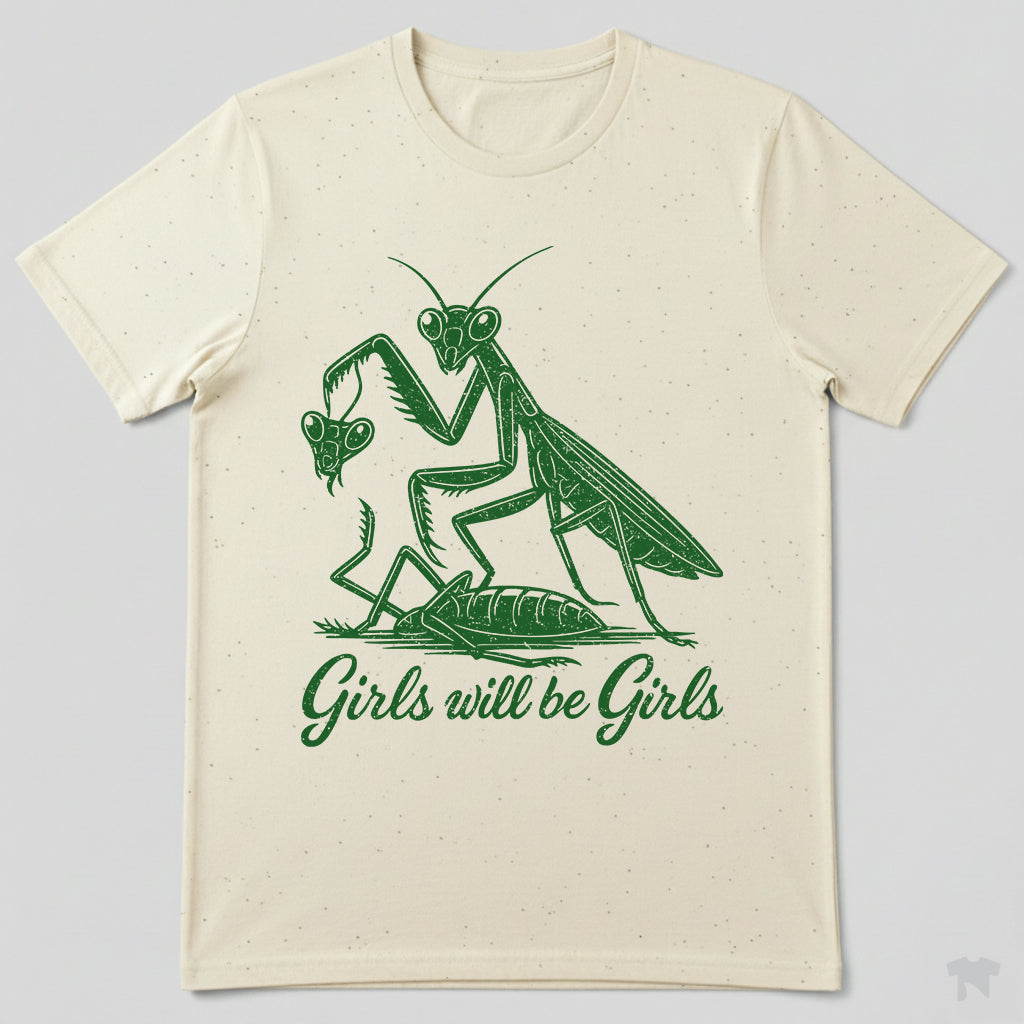 Girls Will Be Girls Praying Mantis Funny Nature T-Shirt