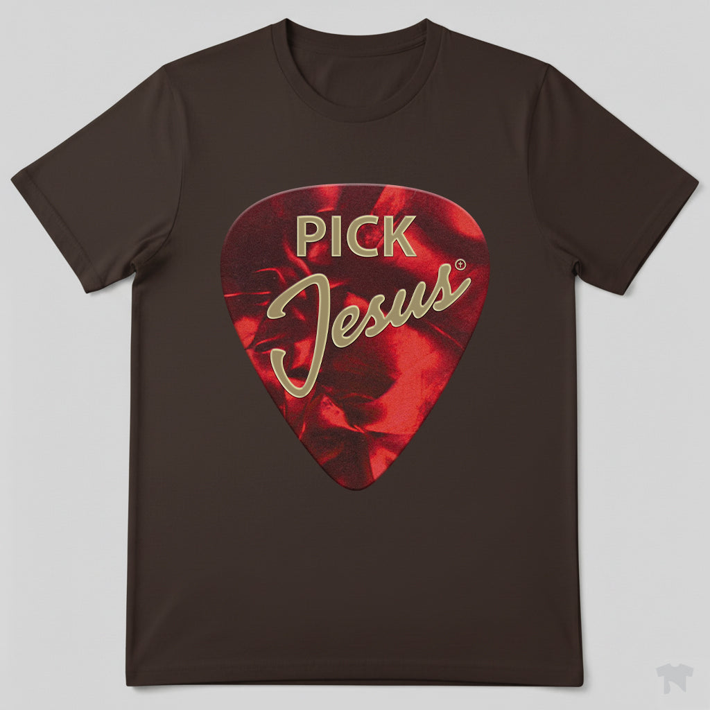 Pick Jesus Guitar Pick Christian Musician T-Shirt