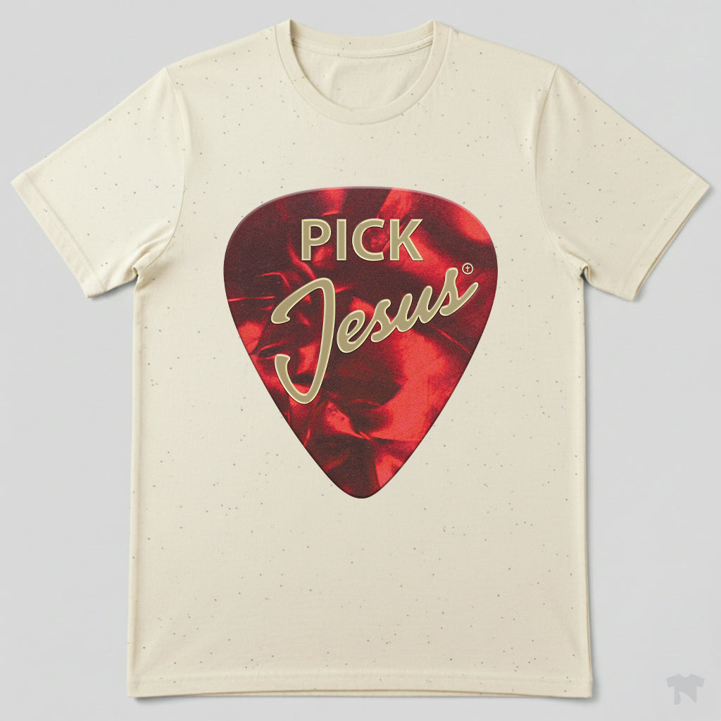 Pick Jesus Guitar Pick Christian Musician T-Shirt