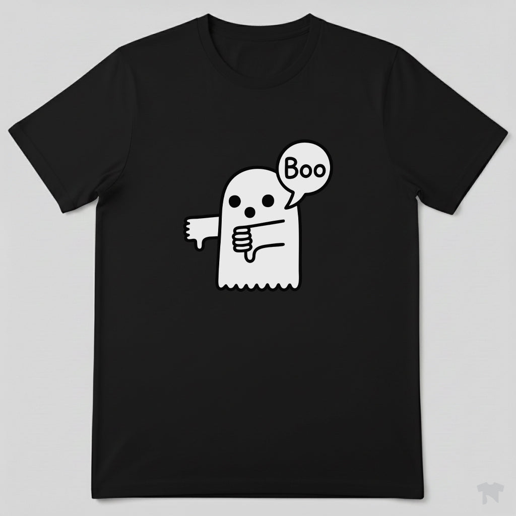 Boo Ghost Thumbs Down Disapproval Halloween T-Shirt