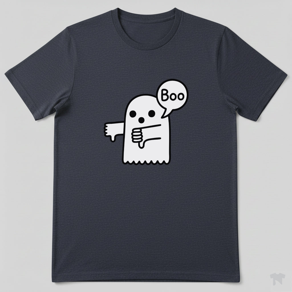 Boo Ghost Thumbs Down Disapproval Halloween T-Shirt