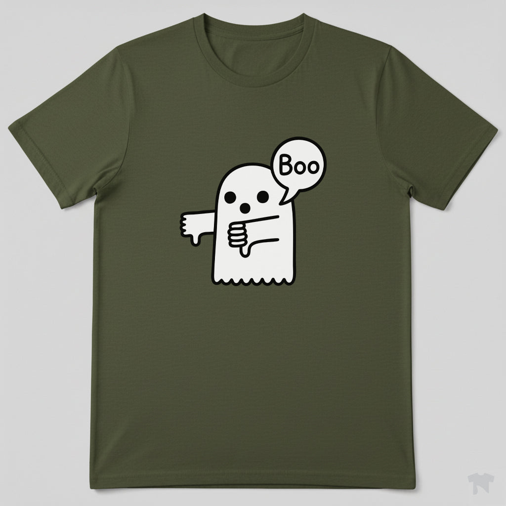 Boo Ghost Thumbs Down Disapproval Halloween T-Shirt