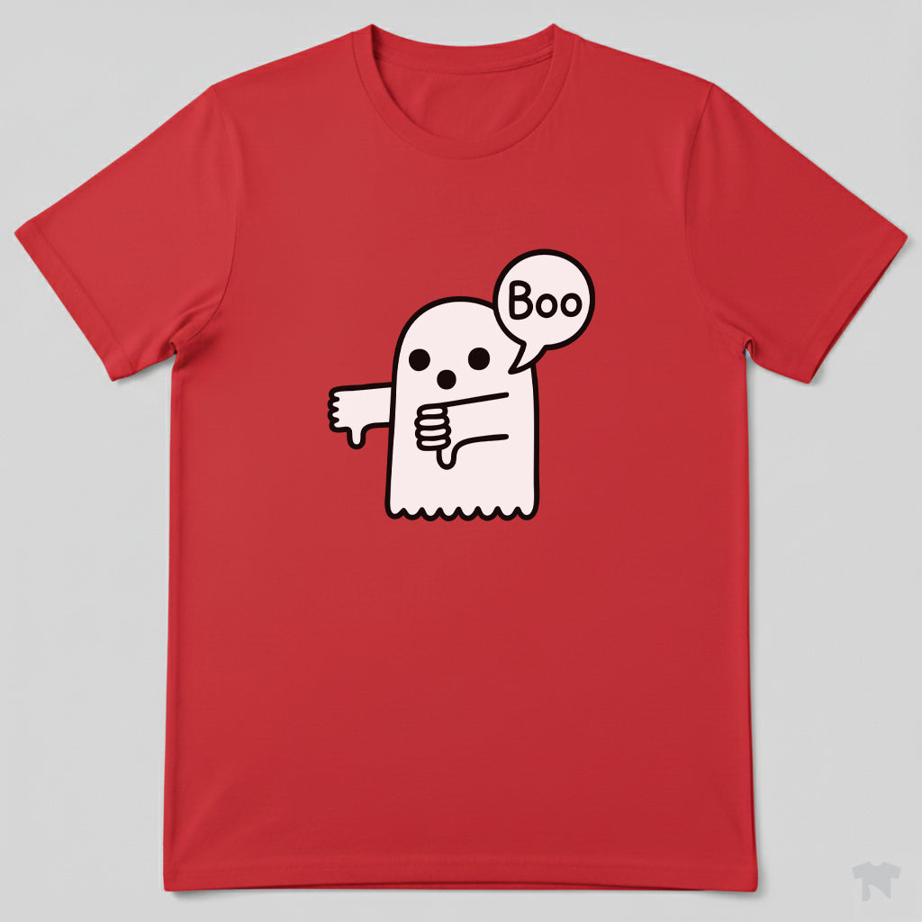 Boo Ghost Thumbs Down Disapproval Halloween T-Shirt