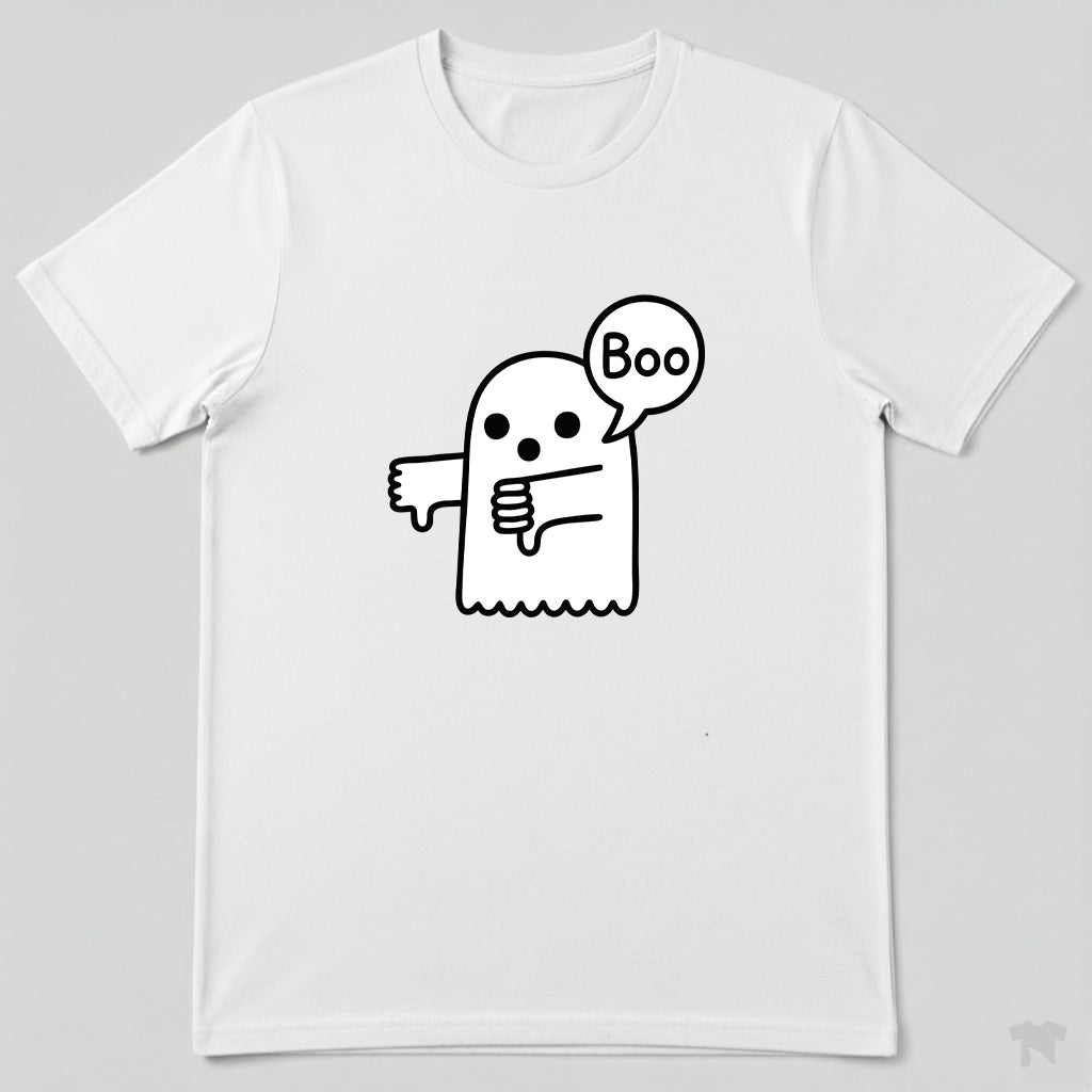 Boo Ghost Thumbs Down Disapproval Halloween T-Shirt