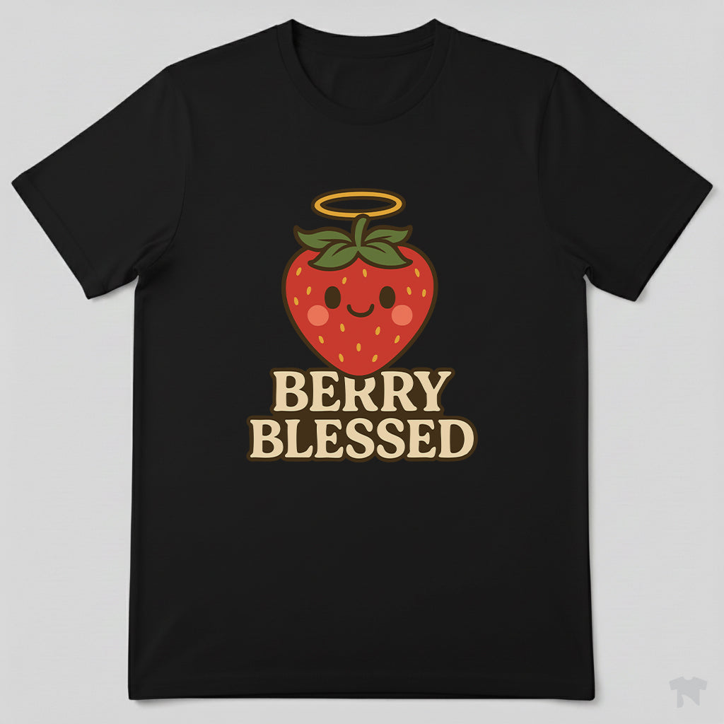 Berry Blessed Angel Strawberry Cute Christian T-Shirt