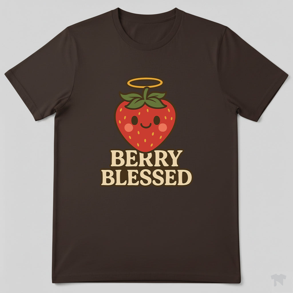 Berry Blessed Angel Strawberry Cute Christian T-Shirt