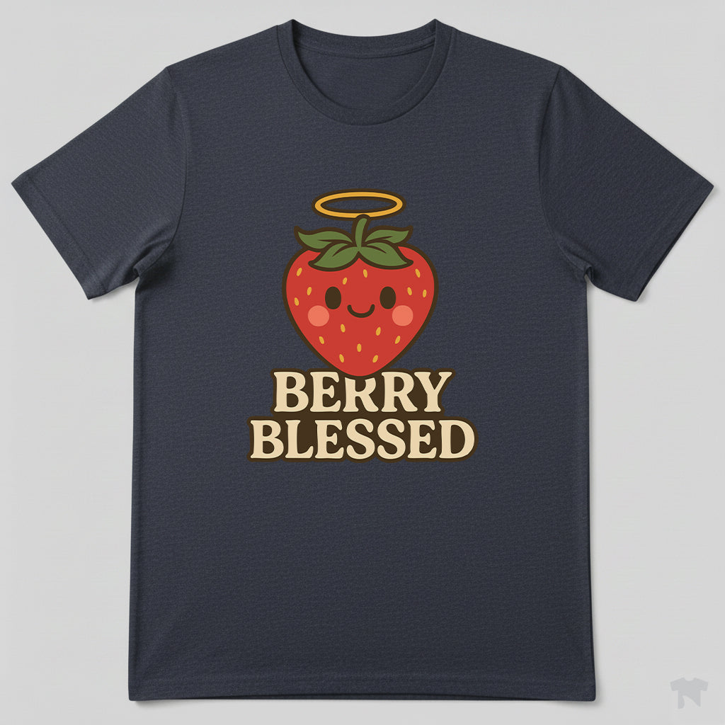 Berry Blessed Angel Strawberry Cute Christian T-Shirt