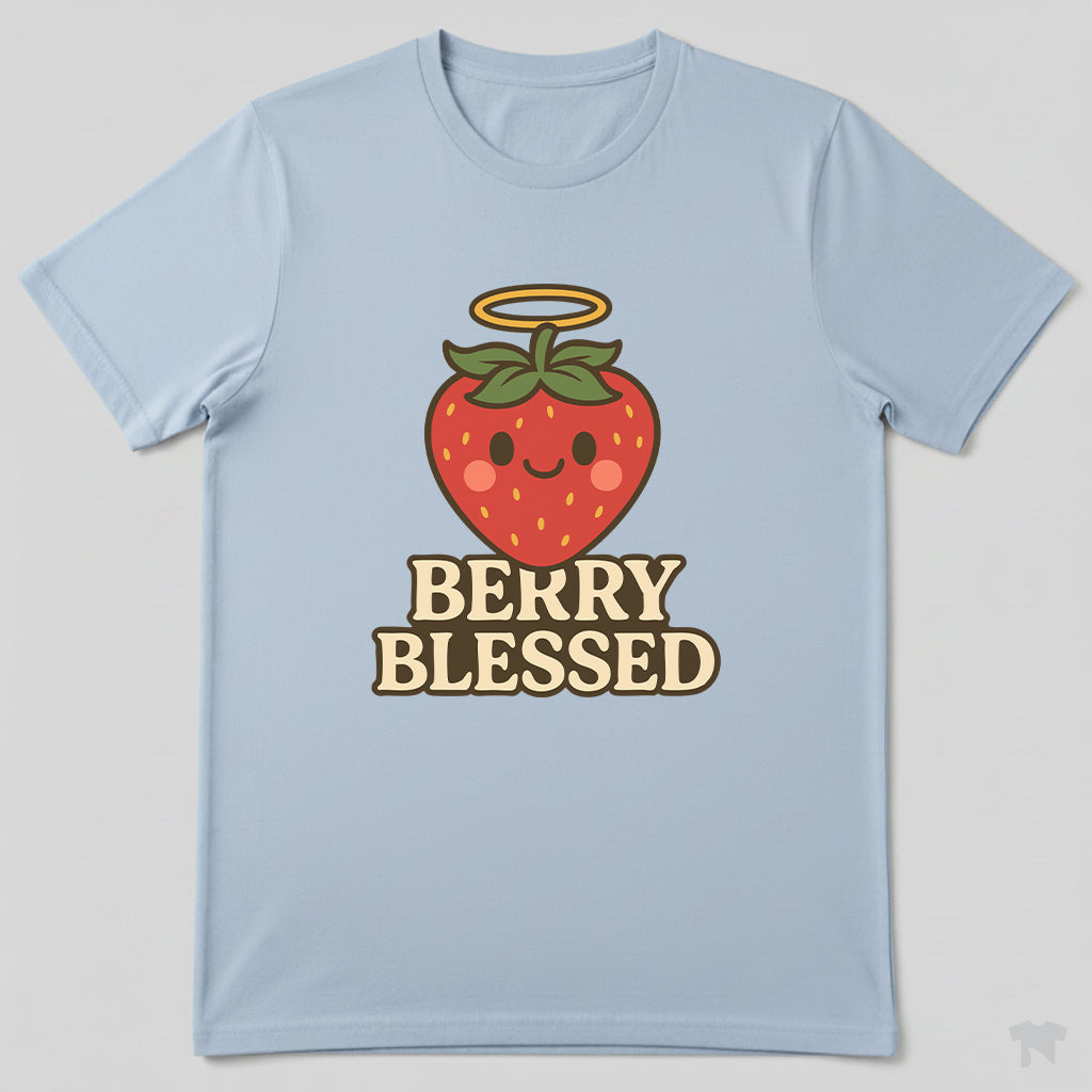 Berry Blessed Angel Strawberry Cute Christian T-Shirt