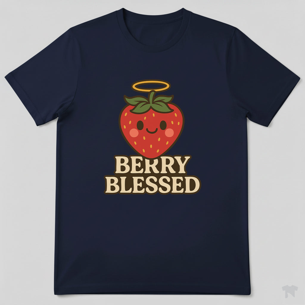 Berry Blessed Angel Strawberry Cute Christian T-Shirt
