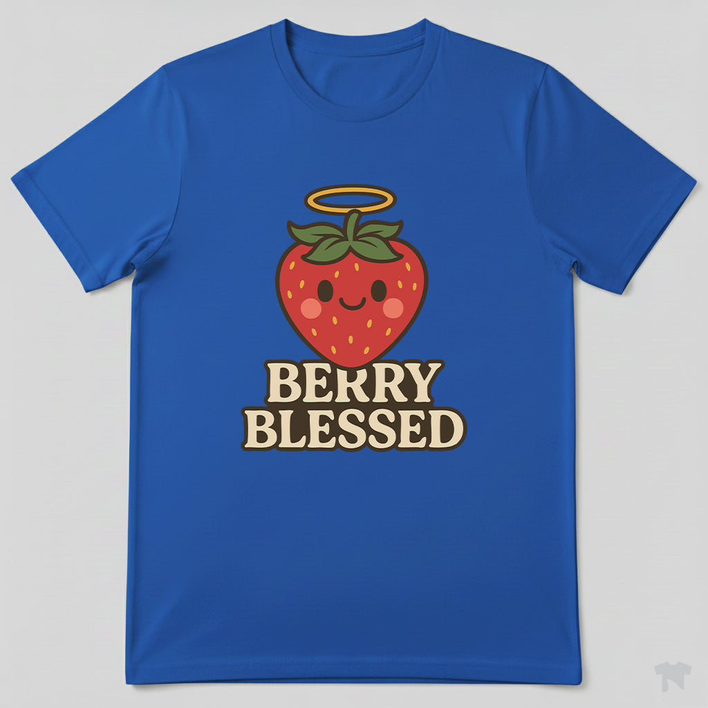 Berry Blessed Angel Strawberry Cute Christian T-Shirt