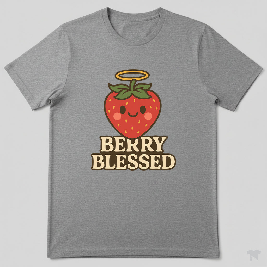 Berry Blessed Angel Strawberry Cute Christian T-Shirt