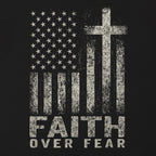 Faith Over Fear American Flag Cross Christian Patriotic T-Shirt
