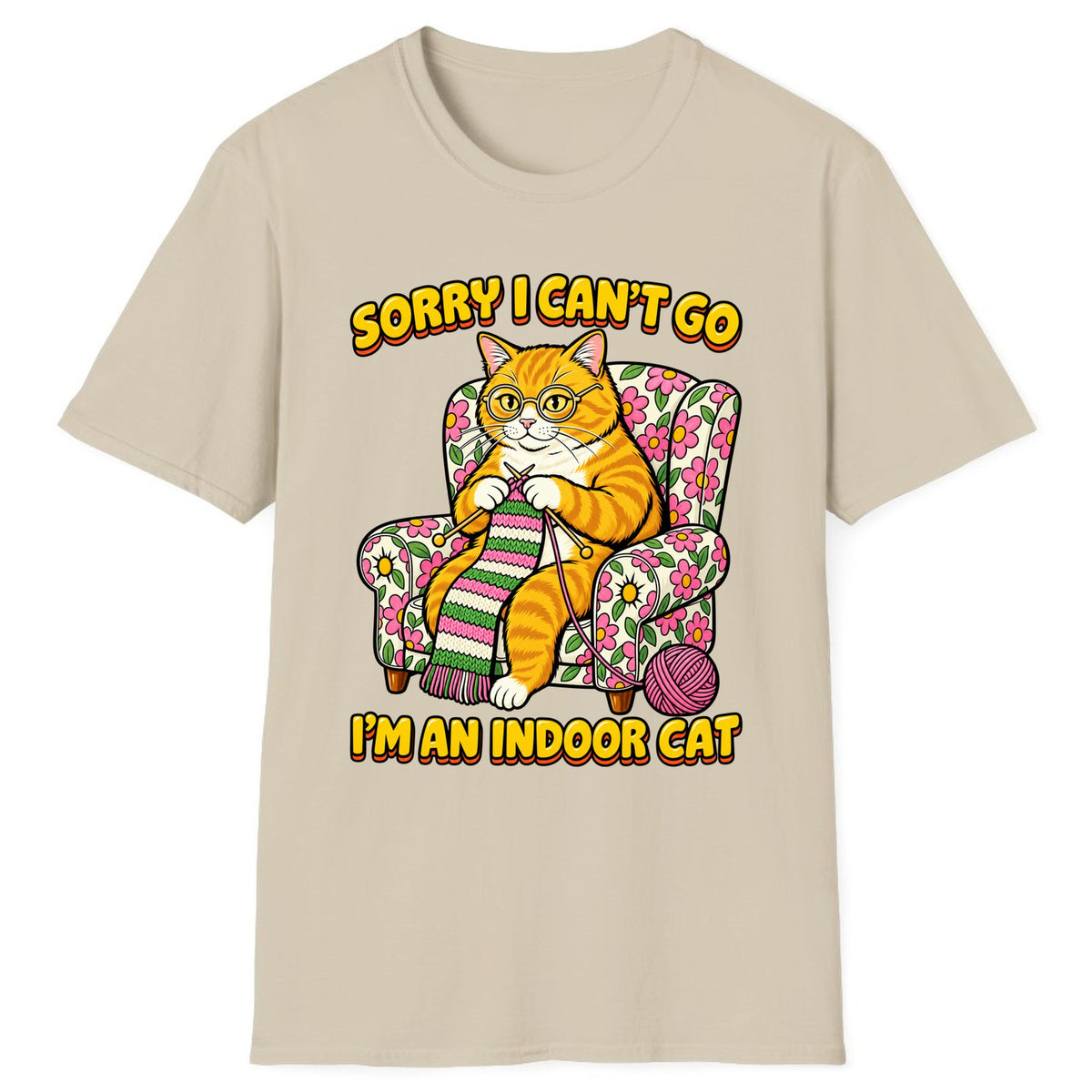 Sorry I Can't Go I'm An Indoor Cat Classic Tee - Sand