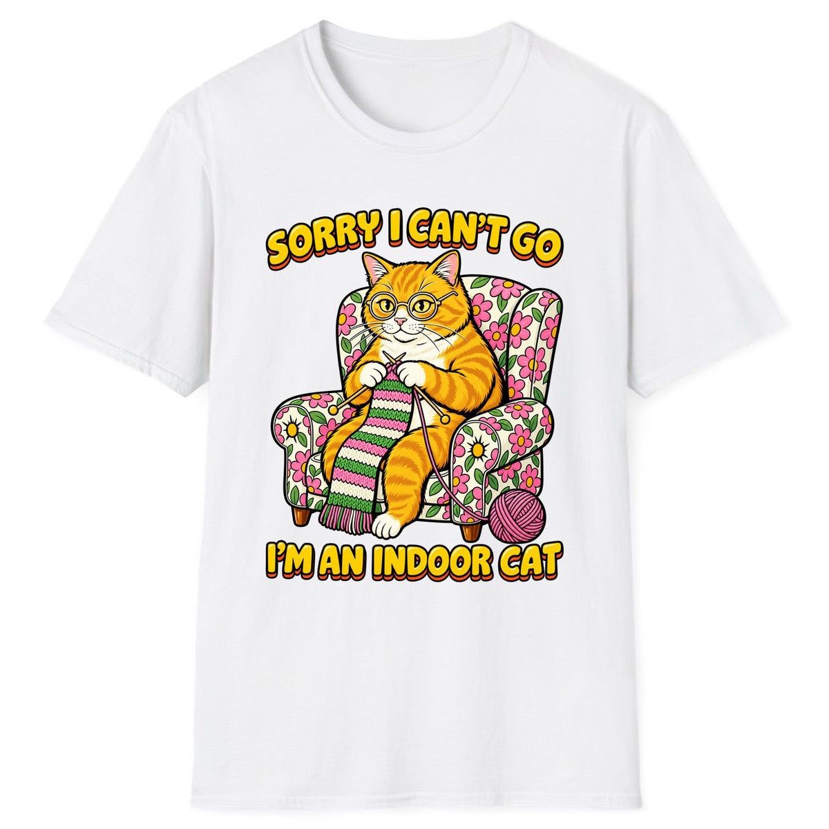 Sorry I Can't Go I'm An Indoor Cat Classic Tee - White
