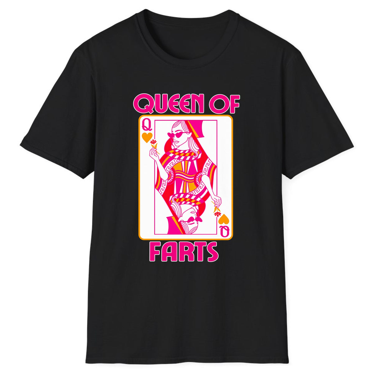 Queen Of Farts Playing Card Classic Tee - Black