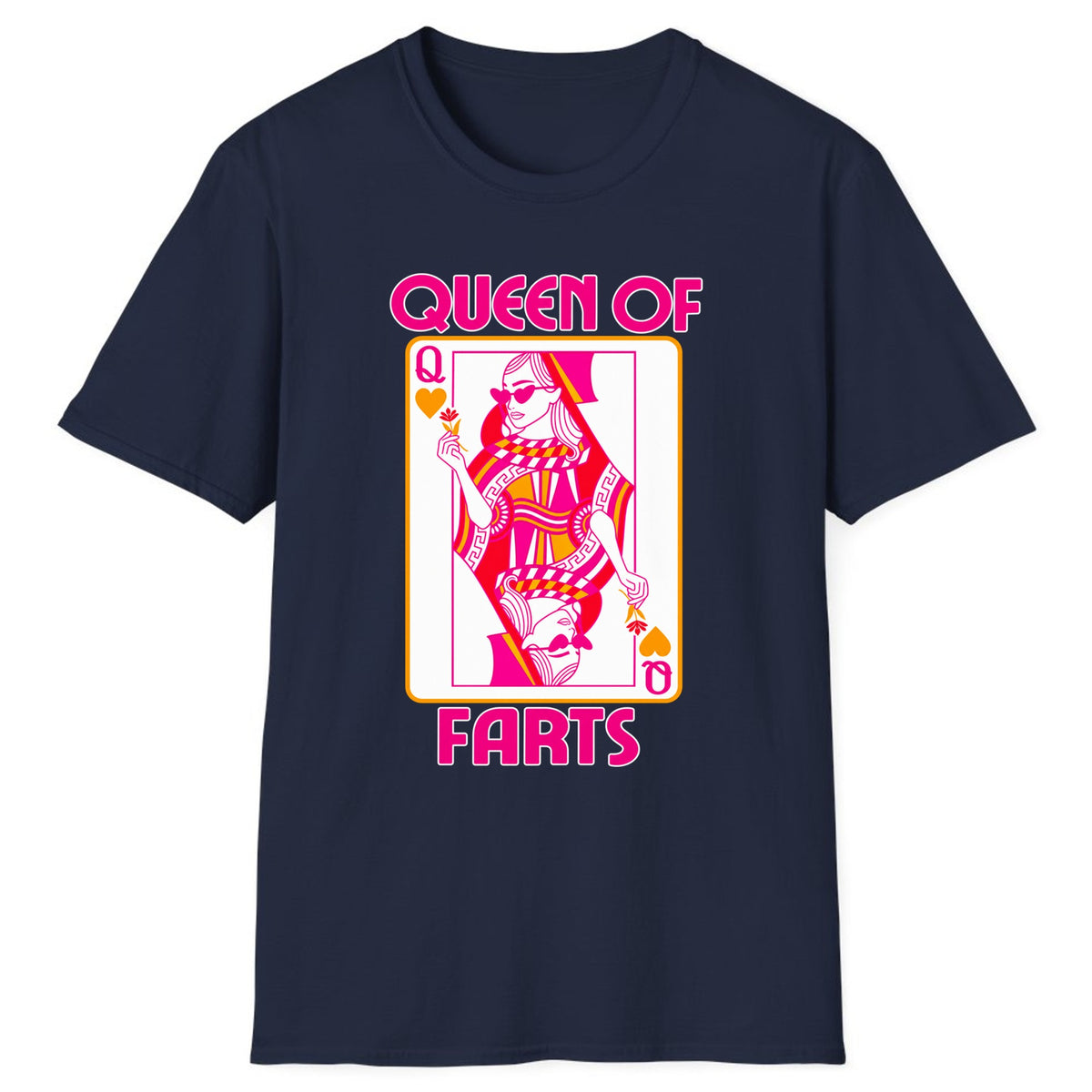 Queen Of Farts Playing Card Classic Tee - Navy