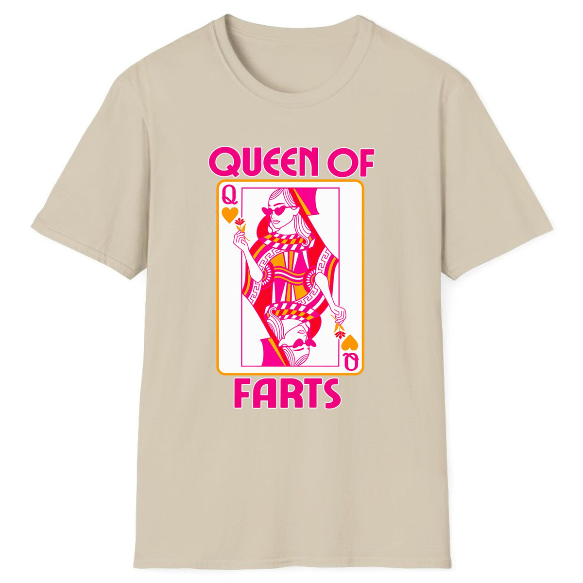 Queen Of Farts Playing Card Classic Tee - Sand