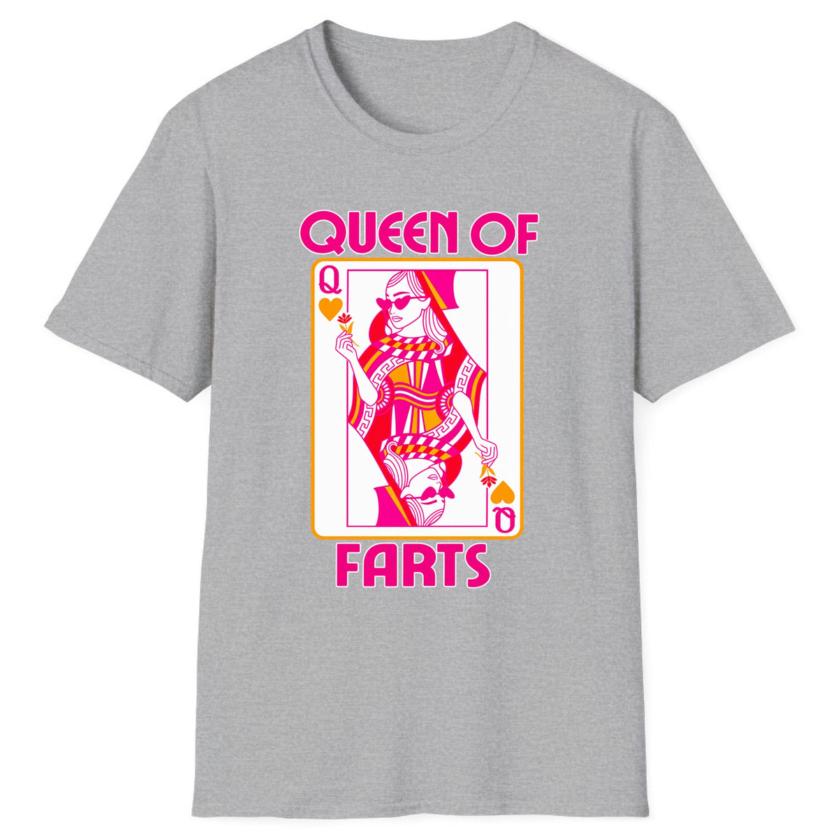 Queen Of Farts Playing Card Classic Tee - Sport Grey
