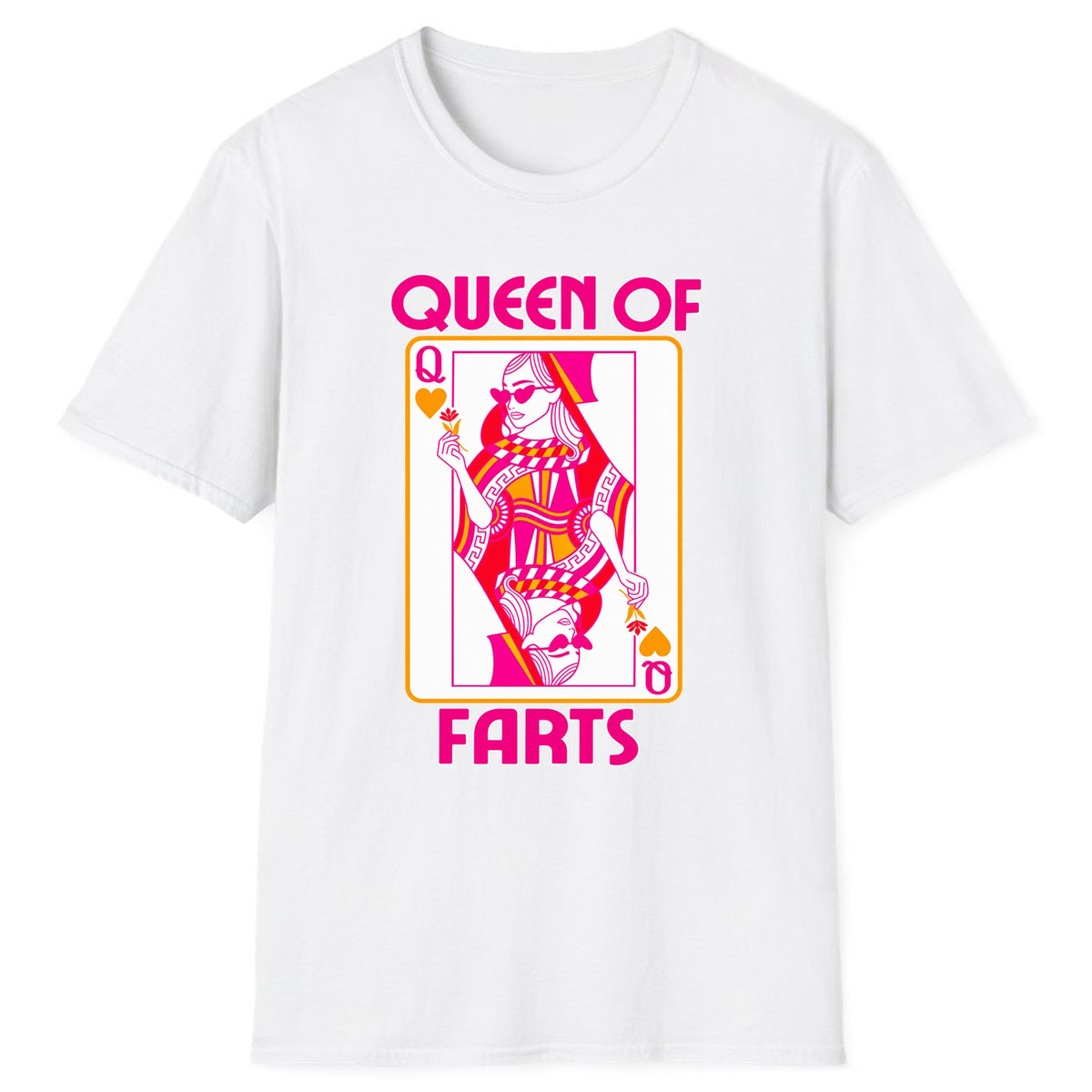 Queen Of Farts Playing Card Classic Tee - White