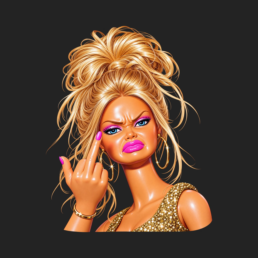 Glam Girl Giving the Finger