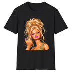 Glam Girl Giving the Finger Classic Tee - Black