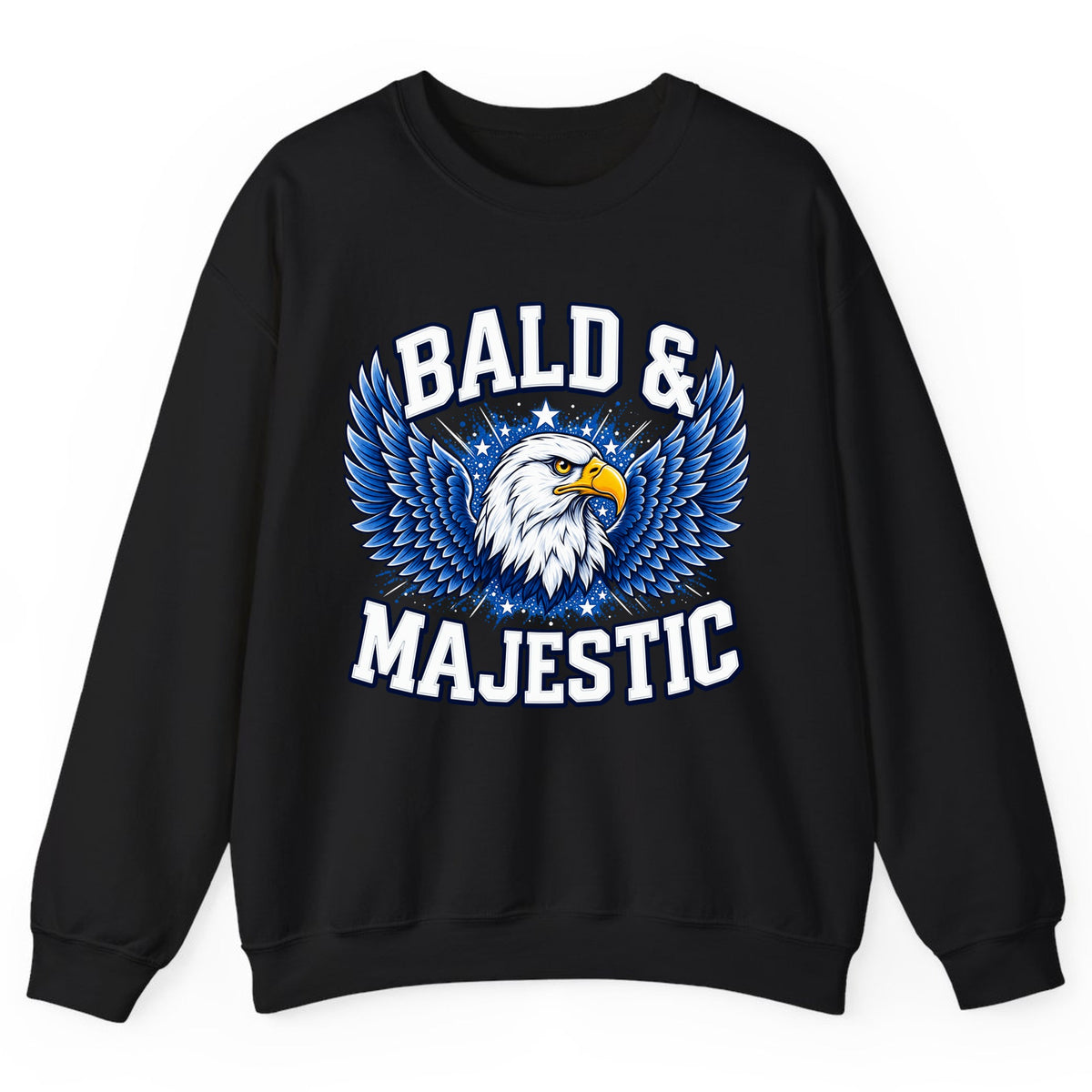 Bald & Majestic Eagle Crewneck Sweatshirt - Black