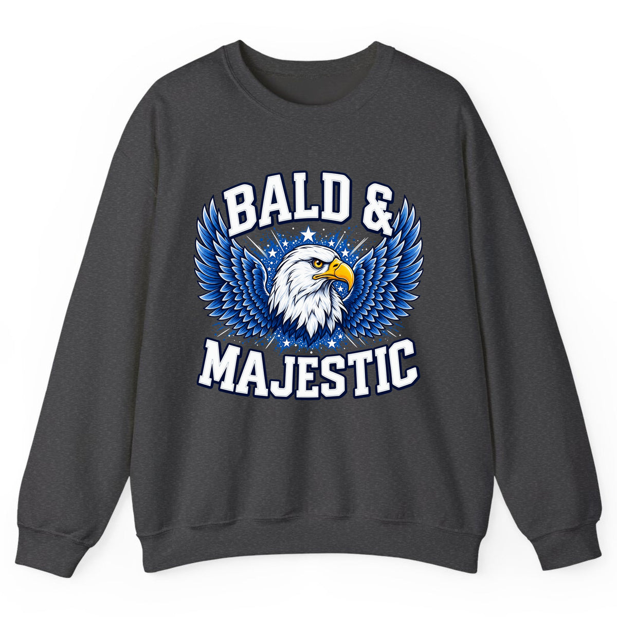 Bald & Majestic Eagle Crewneck Sweatshirt - Dark Heather