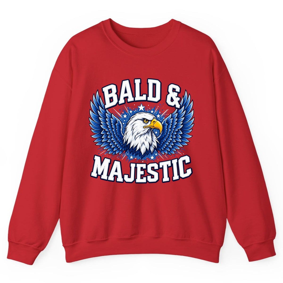 Bald & Majestic Eagle Crewneck Sweatshirt - Red