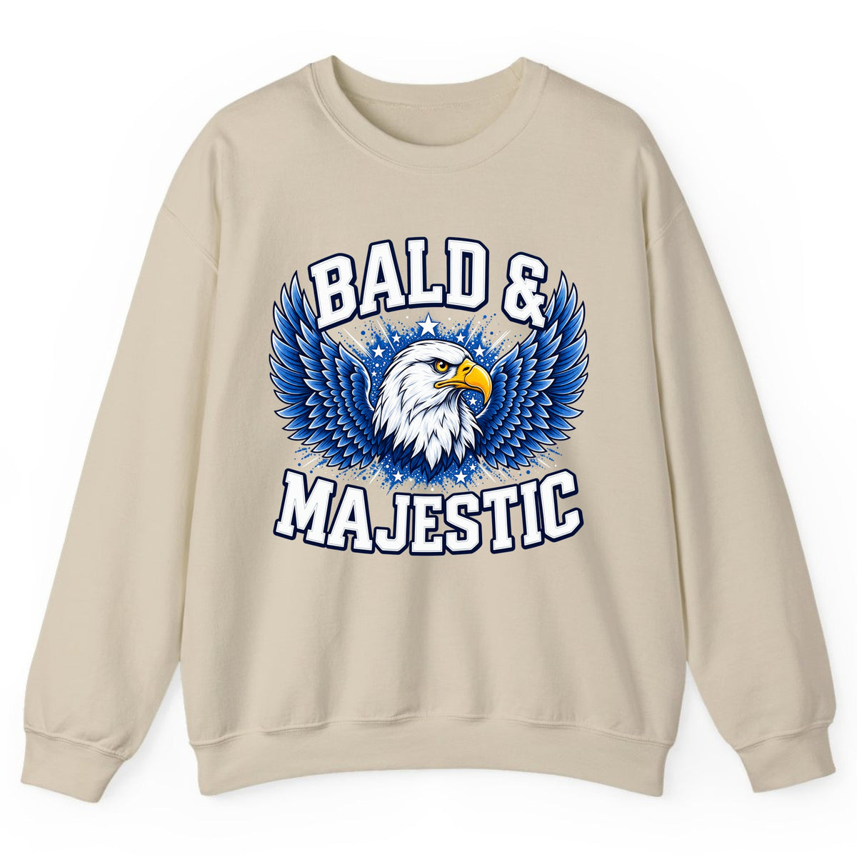Bald & Majestic Eagle Crewneck Sweatshirt - Sand
