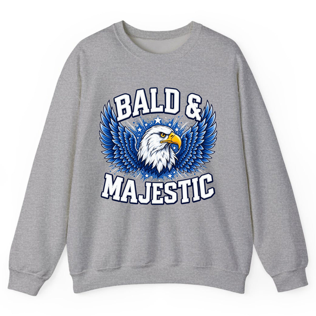 Bald & Majestic Eagle Crewneck Sweatshirt - Sport Grey