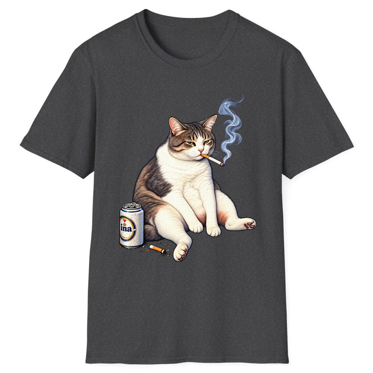 Bad Decisions Cat Classic Tee - Dark Heather