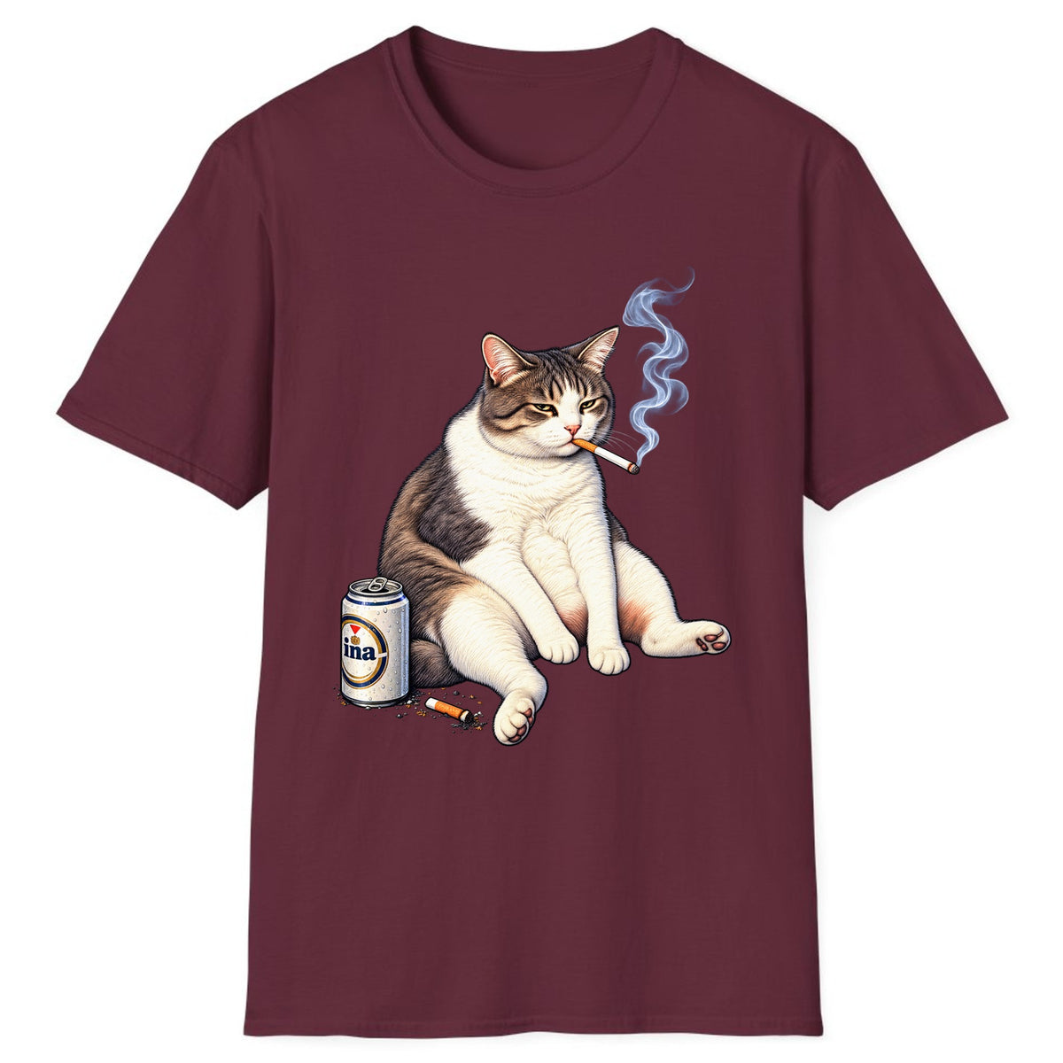Bad Decisions Cat Classic Tee - Maroon