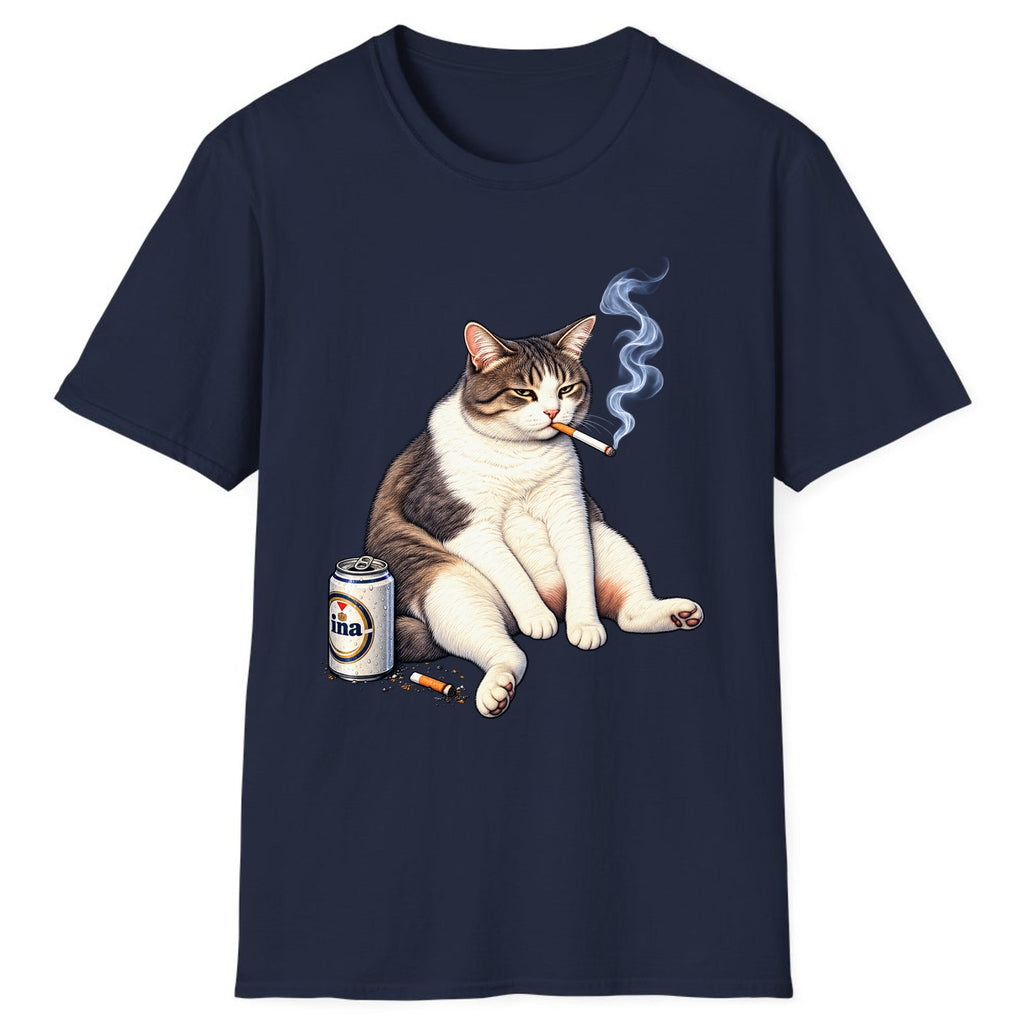 Bad Decisions Cat Classic Tee - Navy