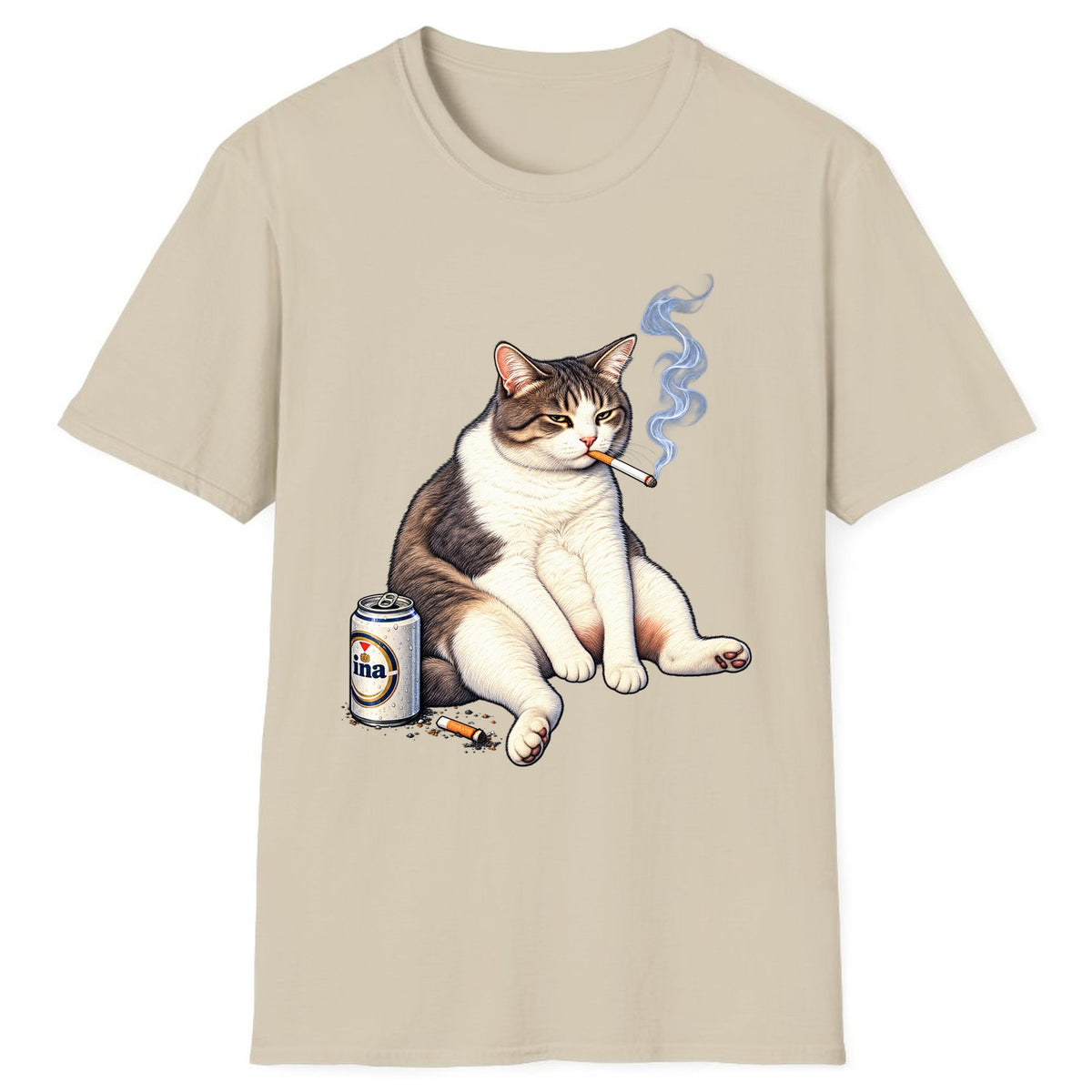Bad Decisions Cat Classic Tee - Sand