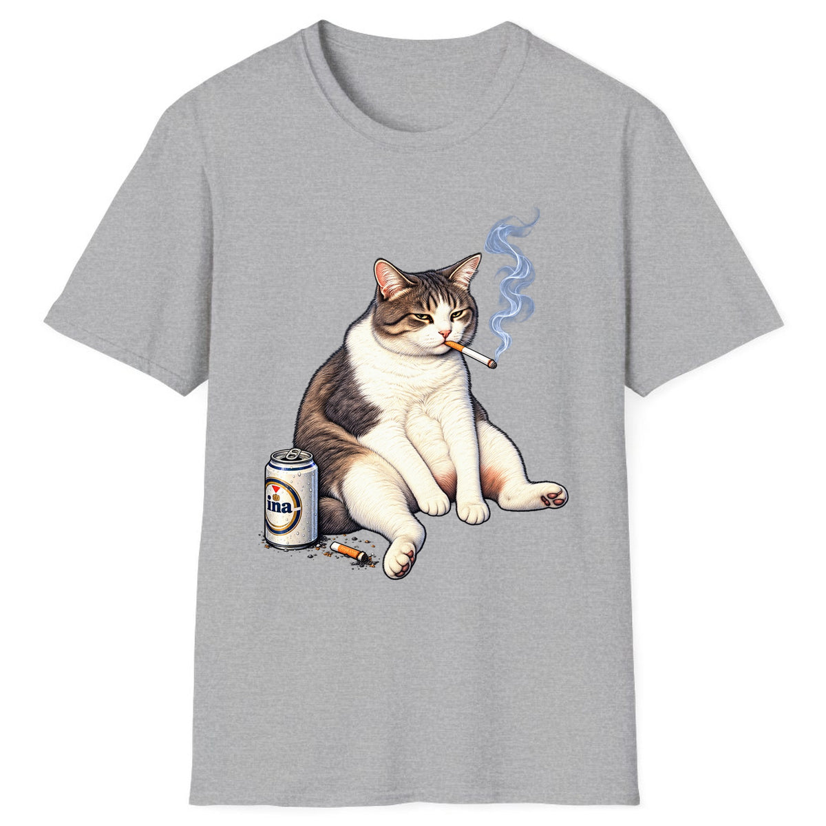 Bad Decisions Cat Classic Tee - Sport Grey