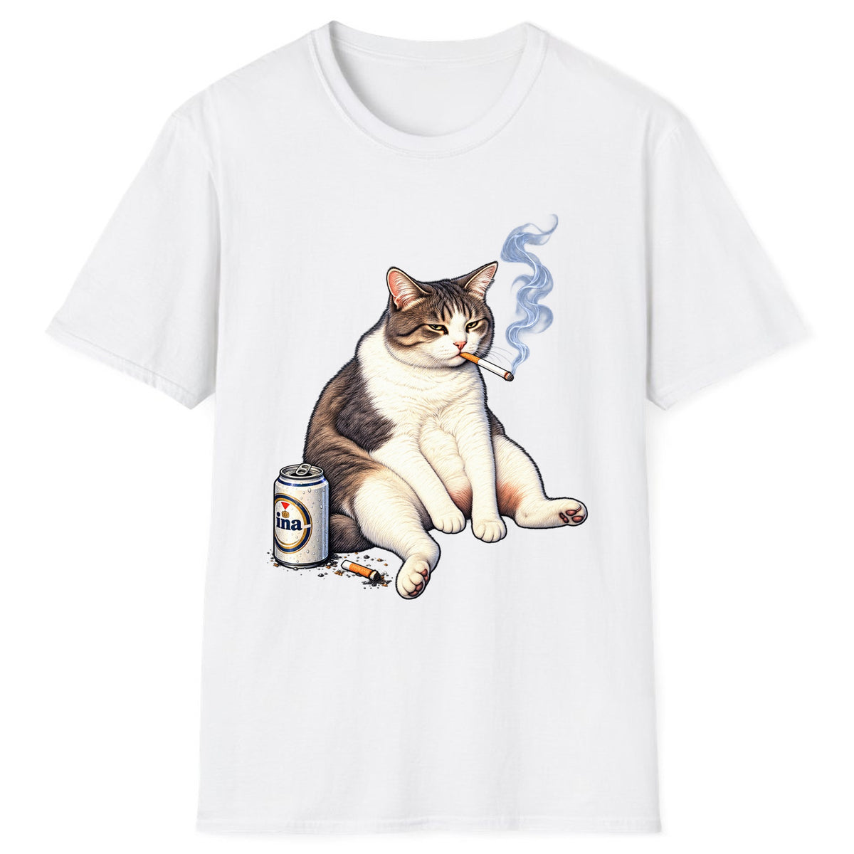 Bad Decisions Cat Classic Tee - White