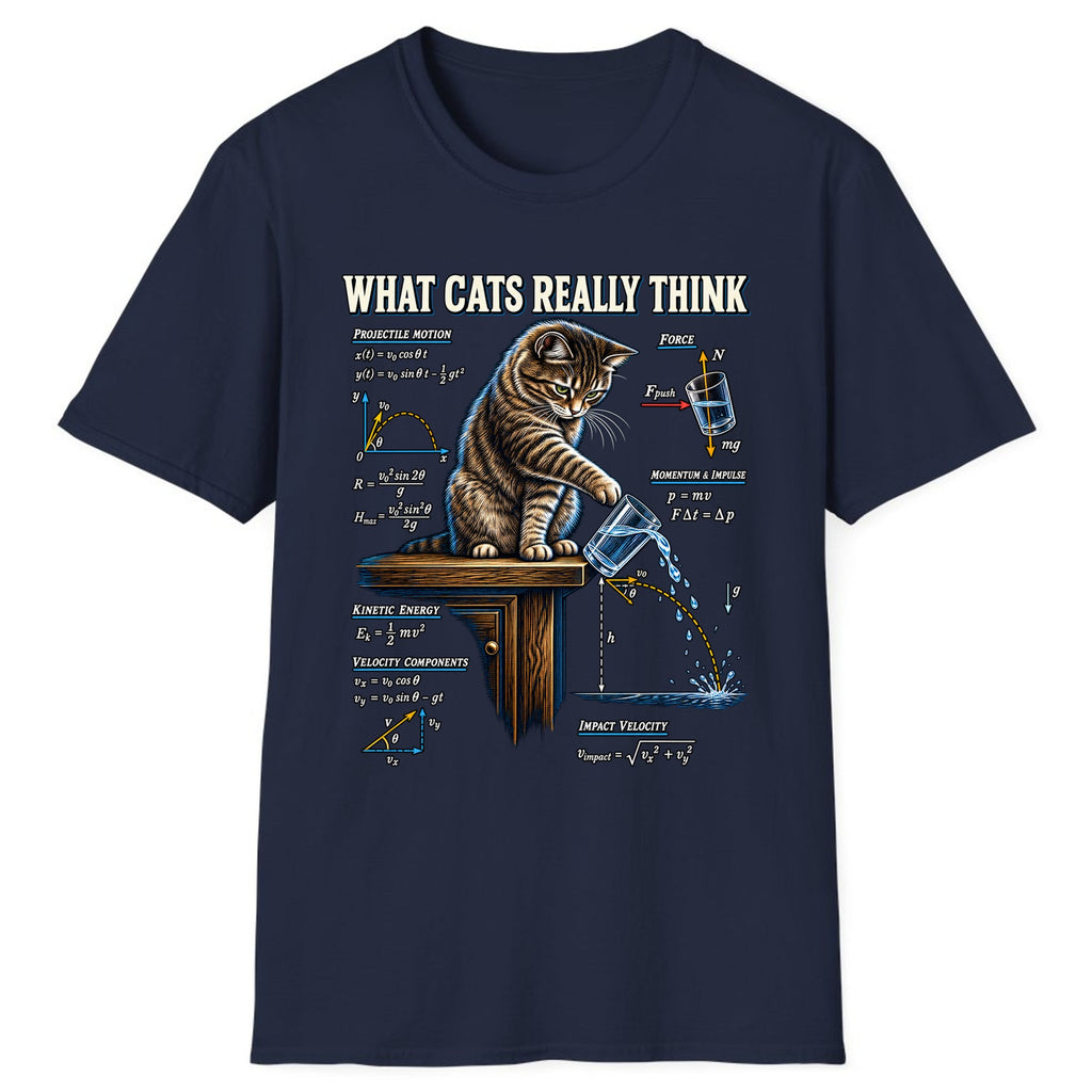 What Cats Really Think Physics Classic Tee - Navy